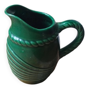 Green water pitcher by Poët Laval, Art Deco headband model