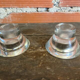 Pair of Candle Holders Design KNUT and MARIANNE HAGBERG Vintage Moulded Glass