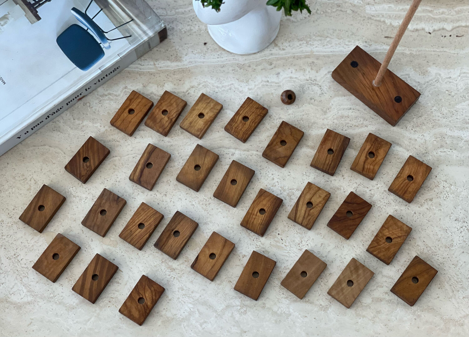 Vintage wooden domino game