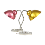 Mid-century Gold and Red Table Lamp, set of 2