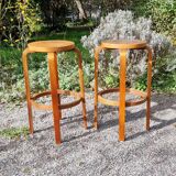 Pair of Artek type 64 bar stools from the 80s