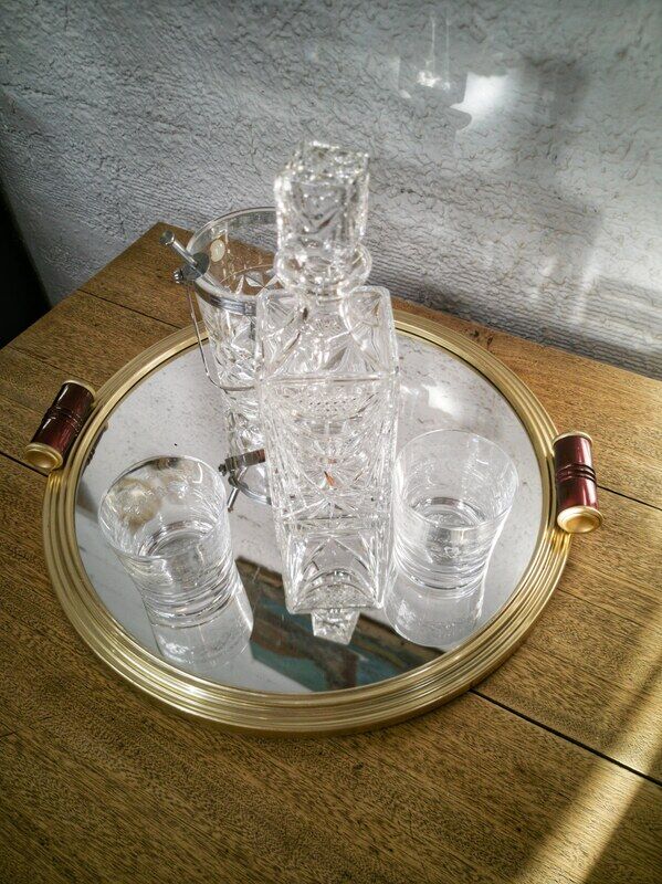 Large art deco mirror tray