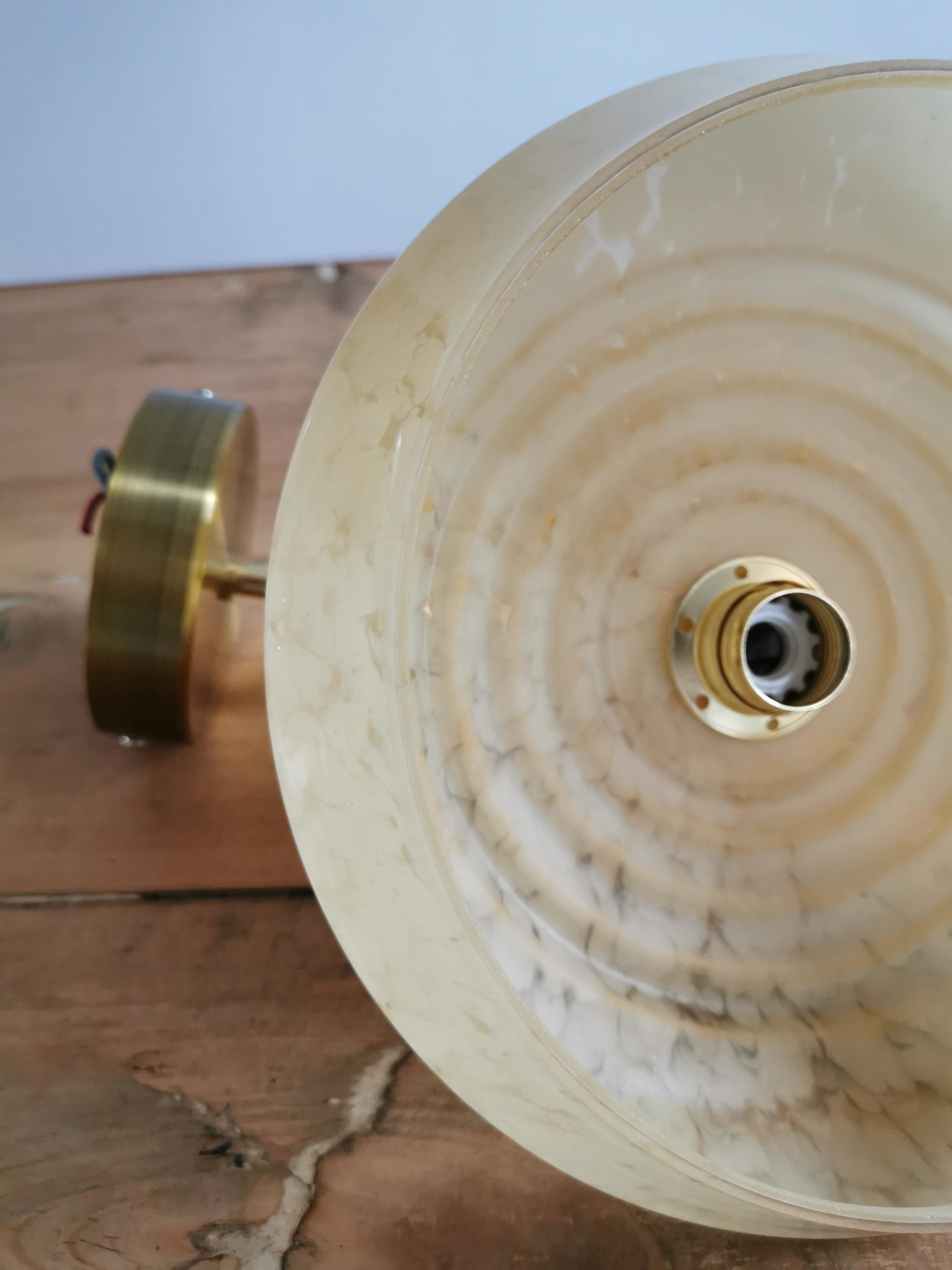 Vintage lampshade wall lamp in yellow Clichy glass
