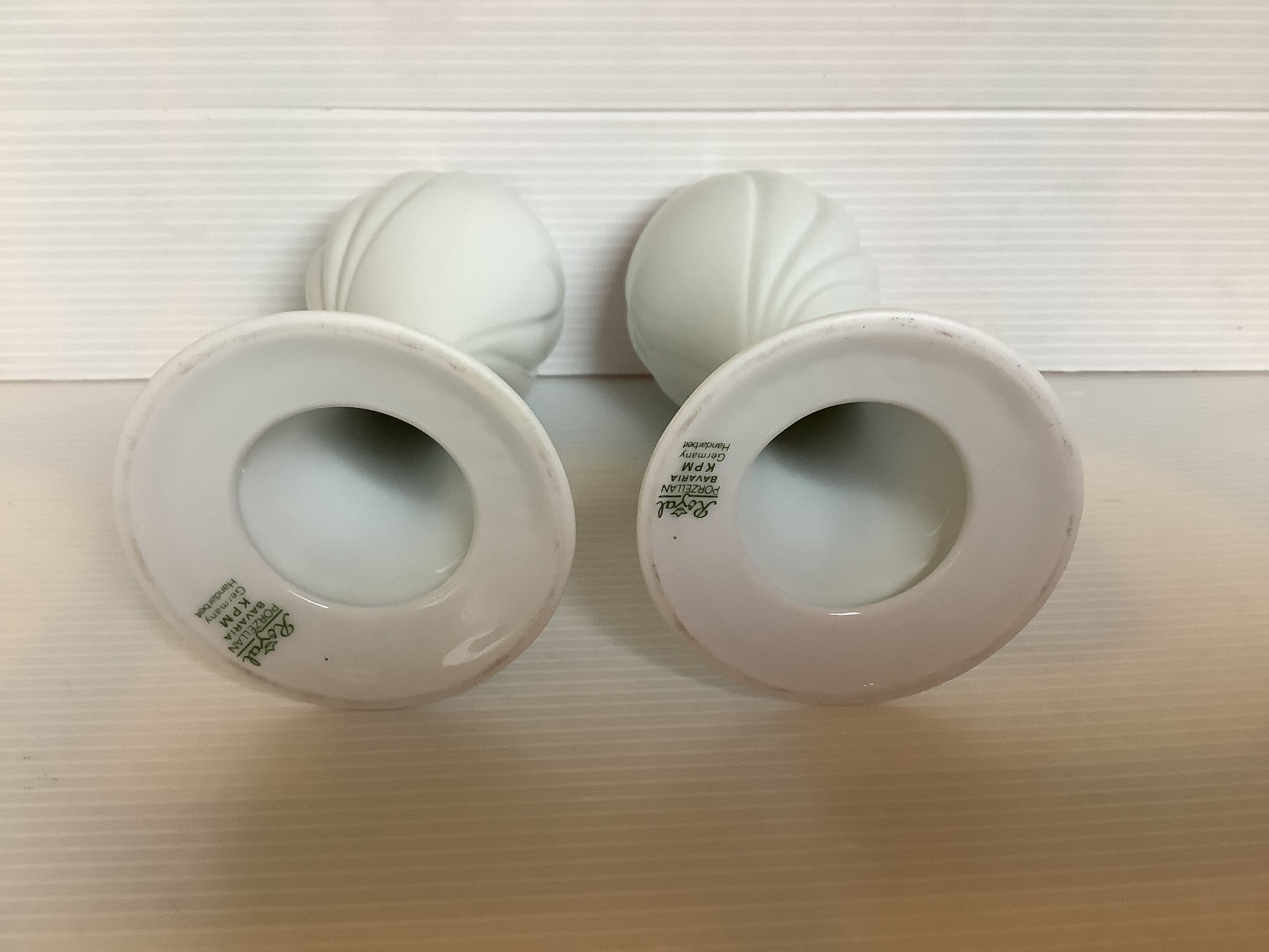 Pair of tulip flower candlesticks KPM Bavaria Germany