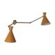 Italian double cone double wall lamp yellow-orange "casserole" from the 50's