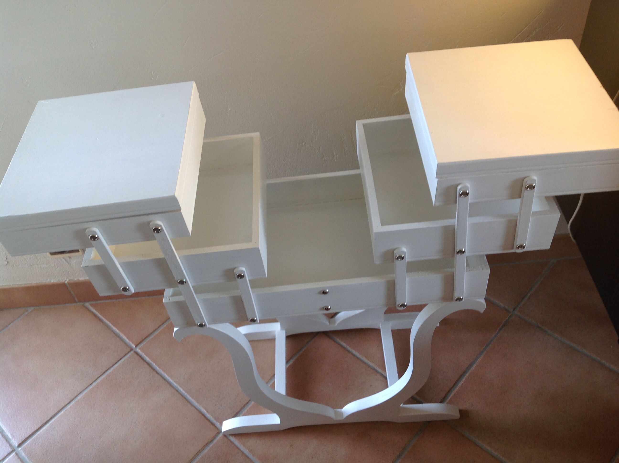 Worker painted wooden art deco form