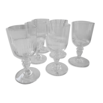 Lot de 6 verres à vin gravés début XXeme siècle