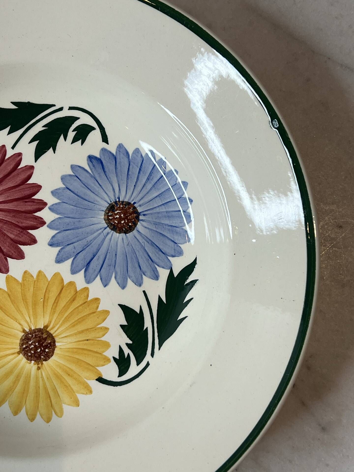 Set of 6 deep plates Chalons Digoin Sarreguemines floral decoration p