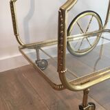 Neo-classical table in gilded metal and glass
