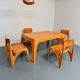 Table and 4 dining chairs designed by Preben Fabricius, Interplast, 1970s.