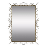 Rectangular mirror from the 1970s with brass outline