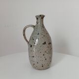 Signed pitcher in vintage speckled stoneware