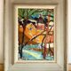 Small Vintage Impressionists Painting Landscape, signed Rune Person (1914–1