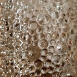 Cylindrical tulip in bubbled glass for suspension