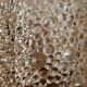 Cylindrical tulip in bubbled glass for suspension