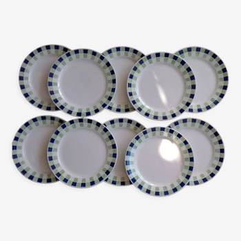 10 assiettes a dessert faience de Sarreguemines