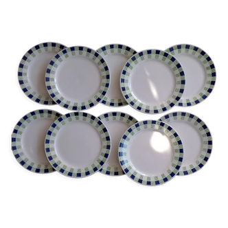 10 dessert plates faience of Sarreguemines