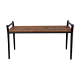 Bench in painted metal and wood, 100 cm