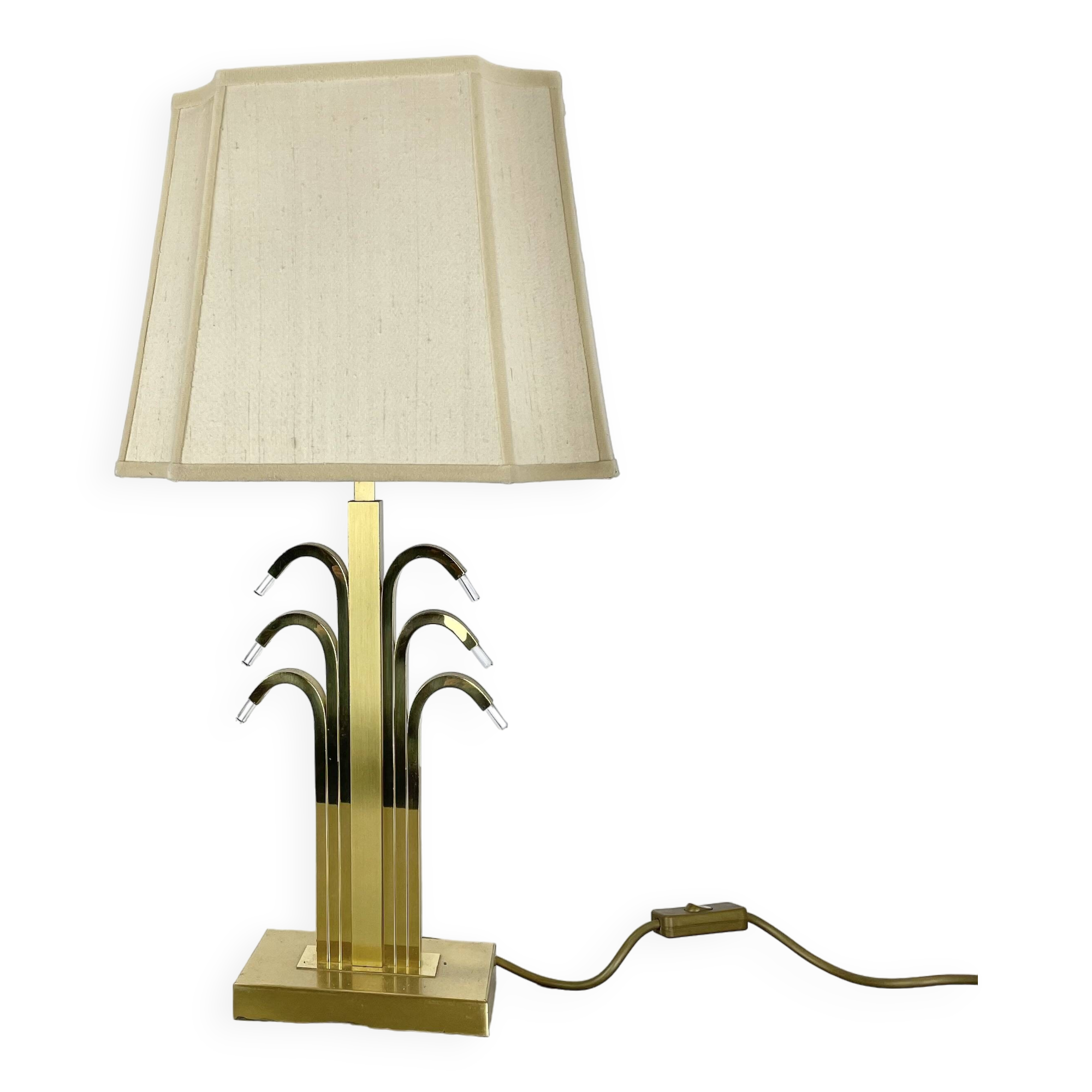 Hollywood Regency Style Brass and Acryl Table Light by WKR Lights, Germany 1970s