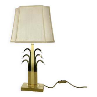 Hollywood Regency Style Brass and Acryl Table Light by WKR Lights, Germany 1970s