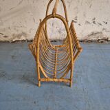 Rattan magazine rack
