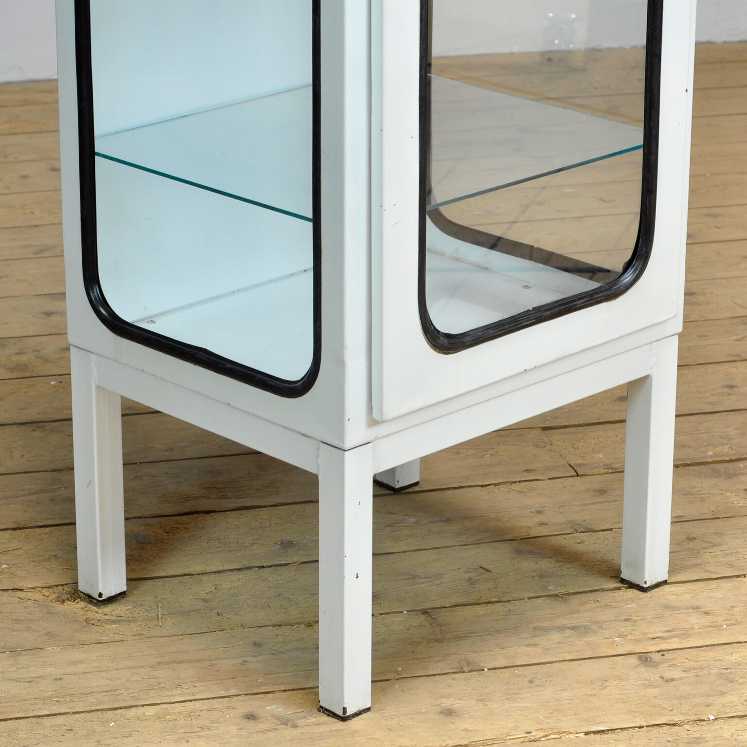 Vintage iron and glass medical cabinet, 1970s