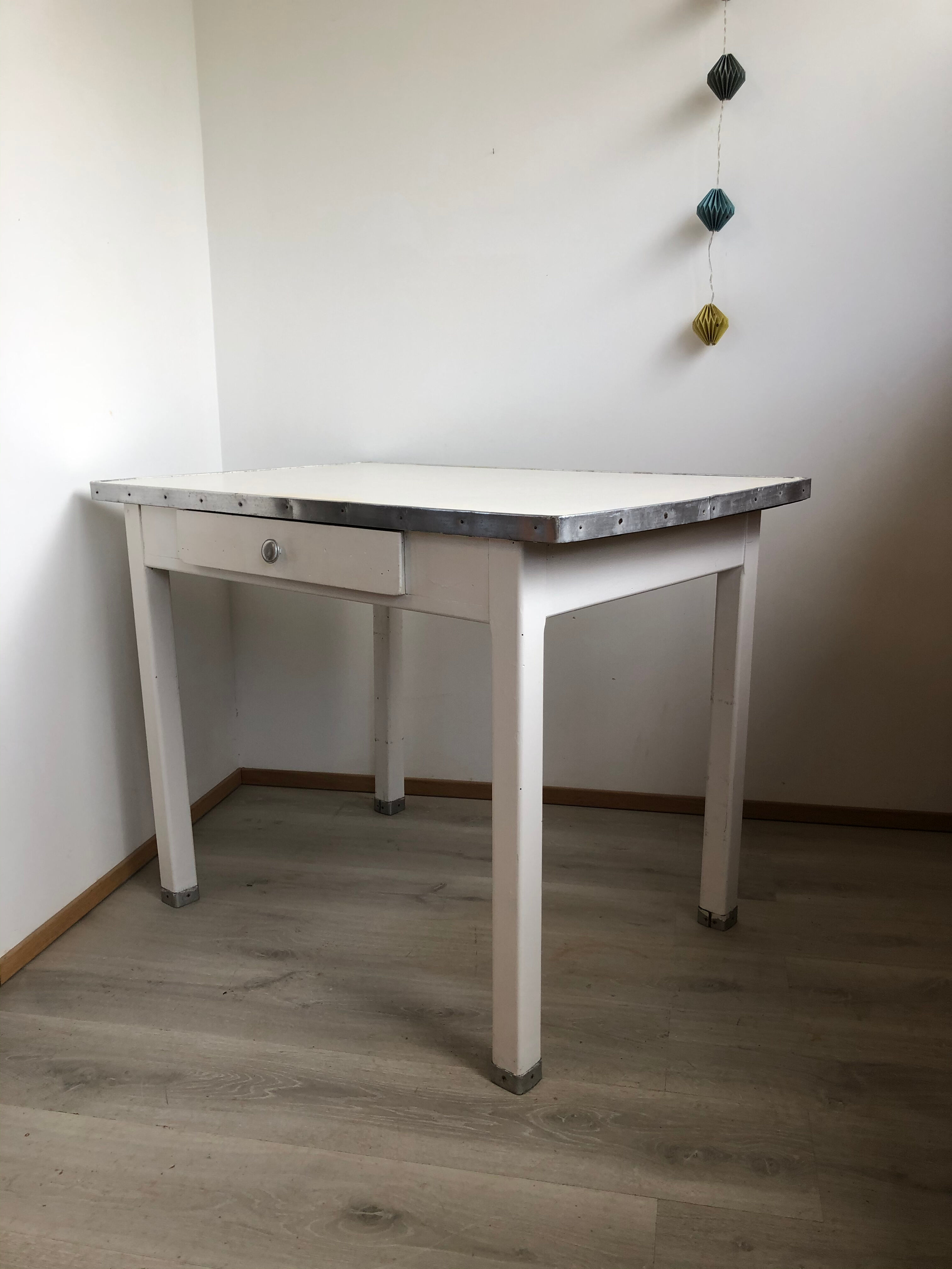 1950 wooden and zinc kitchen table
