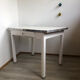 Table de cuisine 1950 en bois et zinc