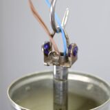 Mid-century chrome chandelier with milk-glass disc shades, Czechoslovakia, 1950s