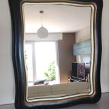 Black and gold rectangular mirror 65x51cm