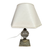 Lampe ancienne Laiton et Verre H 31 cm