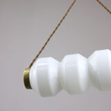 Mid-century opaline & brass pendant lamp
