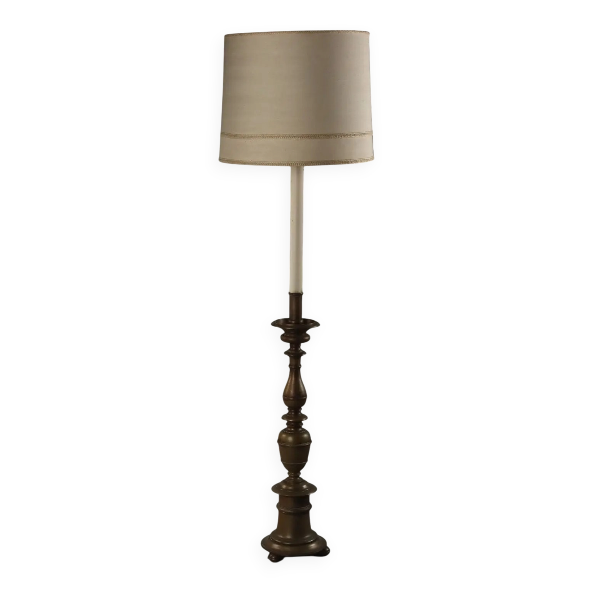 Antique candlestick with lampshade Italy 20th Century