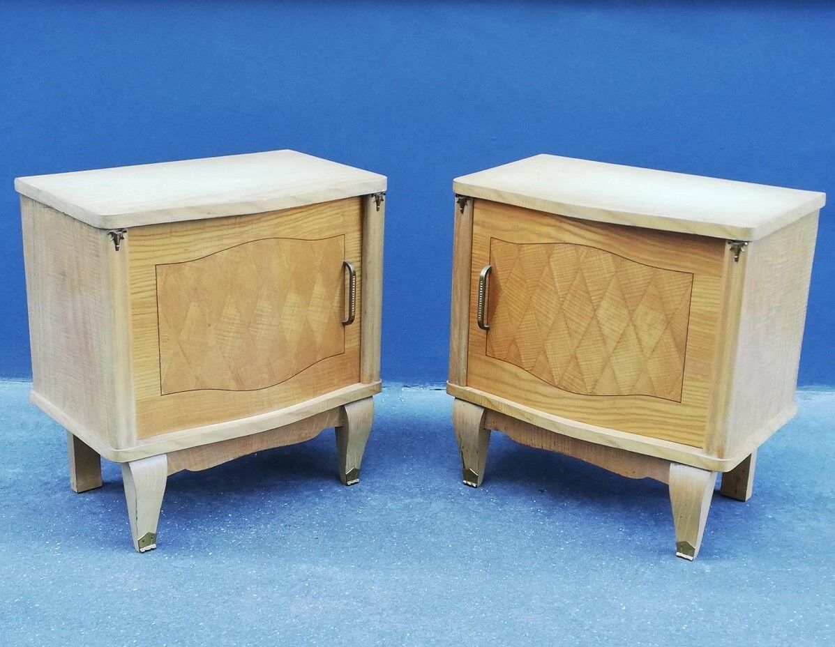 Pair of art deco bedside tables 40s
