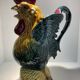 Rooster pitcher. Barbotine. Orchies