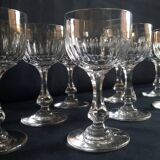 Val St Lambert, 8 crystal glasses, derby model.