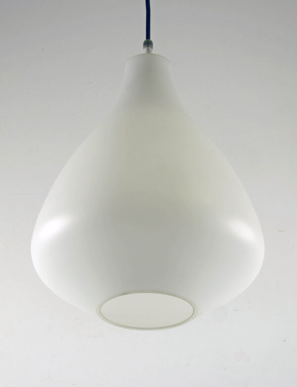 Pendentif en verre opale vintage Lisa Johansson-Pape – lumière finlandaise du milieu du siècle