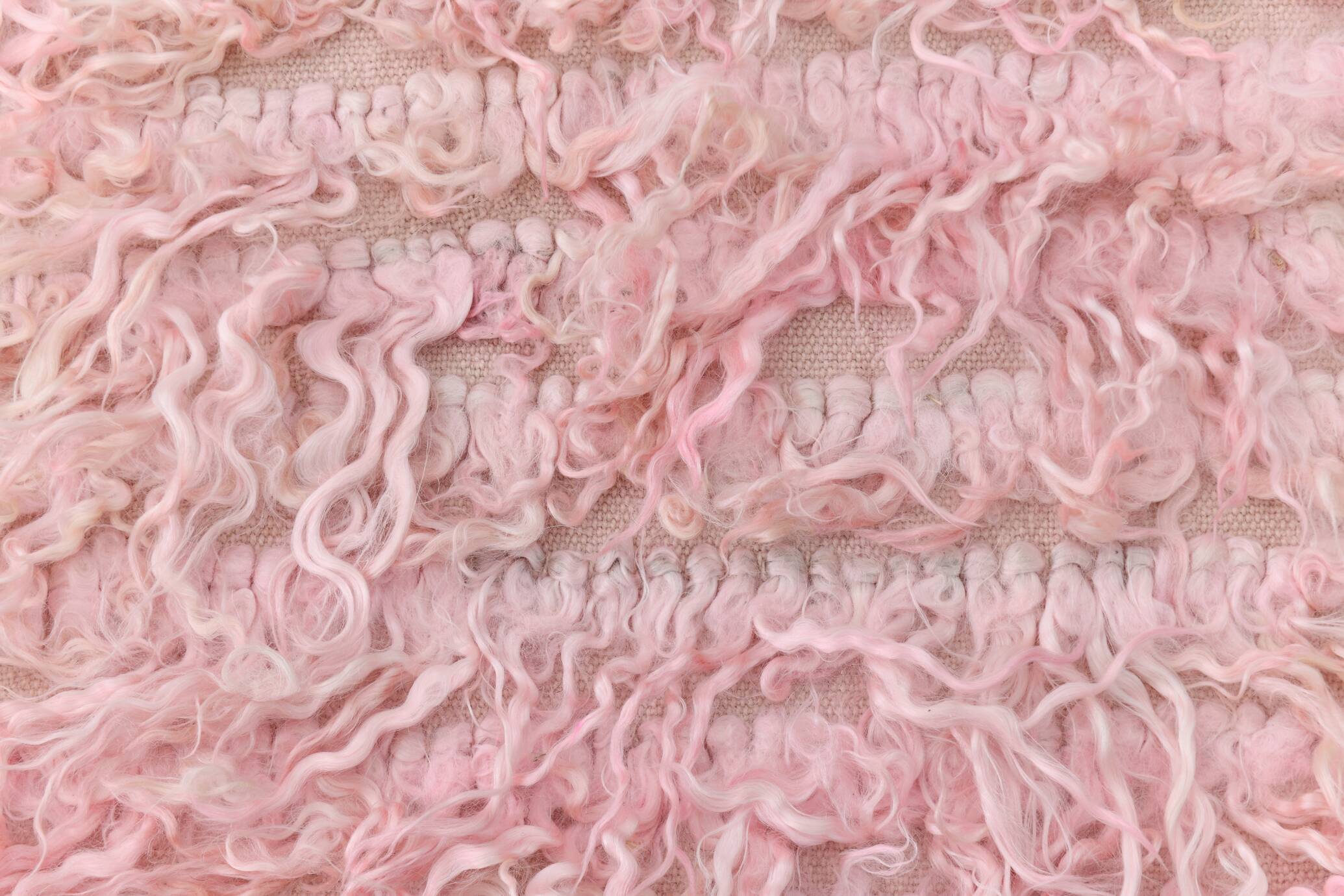 3x10 Soft Pink Wool Moroccan Runner Rug, 110x311Cm SK 70367