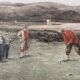 Colour lithograph, "The putting green" Golf, after Douglas Adams.