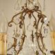 French Art Nouveau chandelier with 6 lights in bronze and crystal Acanthus 5552
