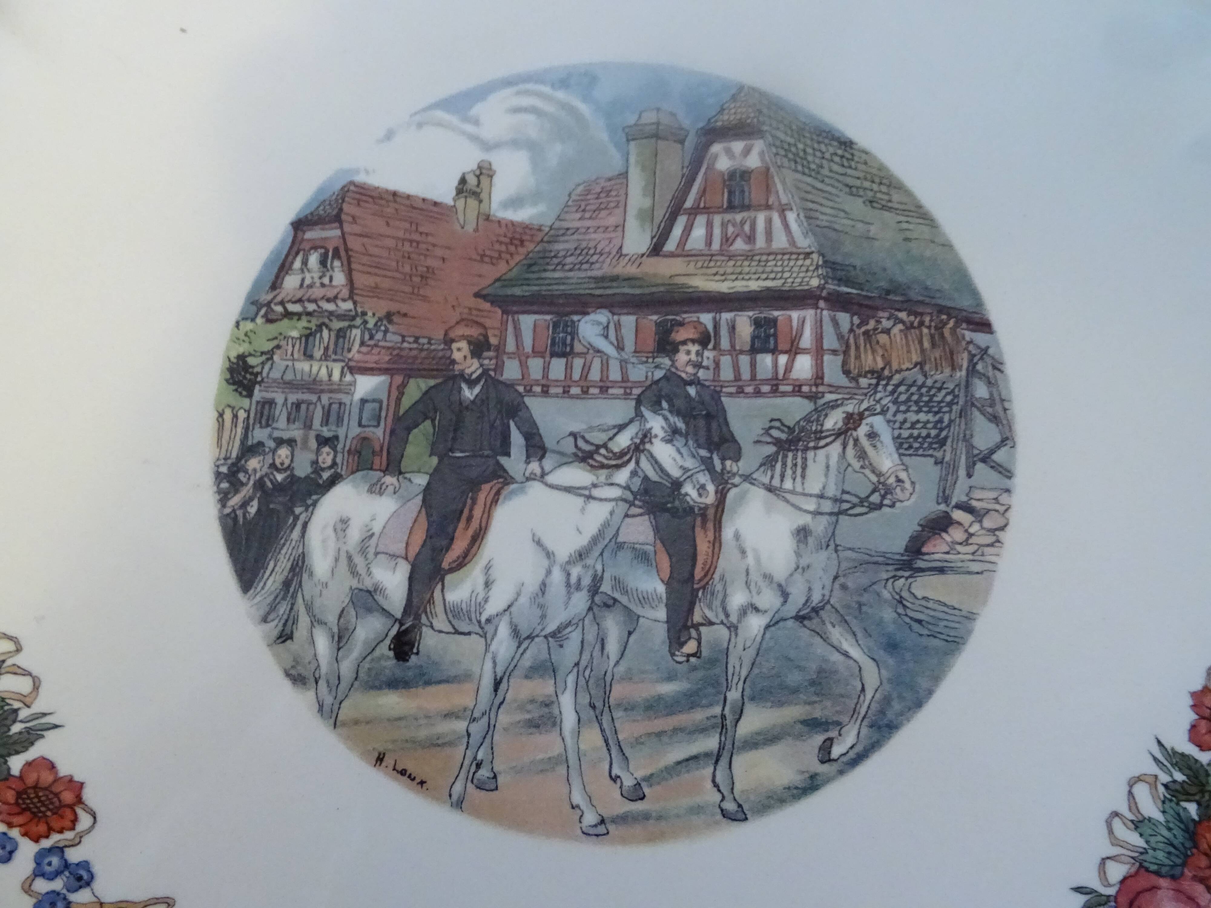 Dish Sarreguemines Obernai H. Loux Alsace faience