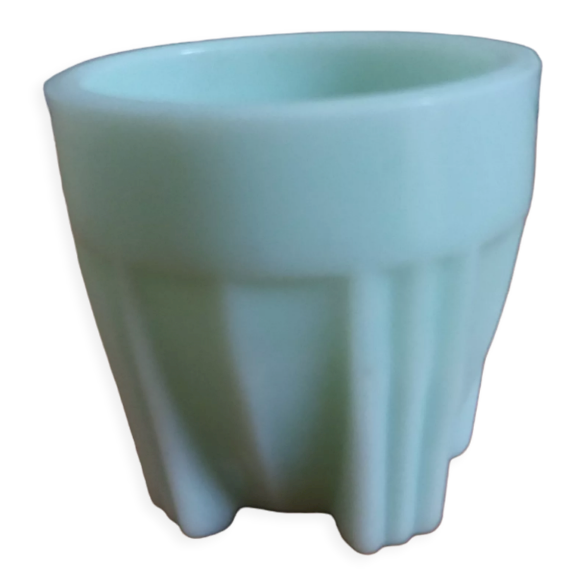 Coquetier opaline vert pâle art déco