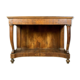 Charles X period console in walnut and noble wood markry
