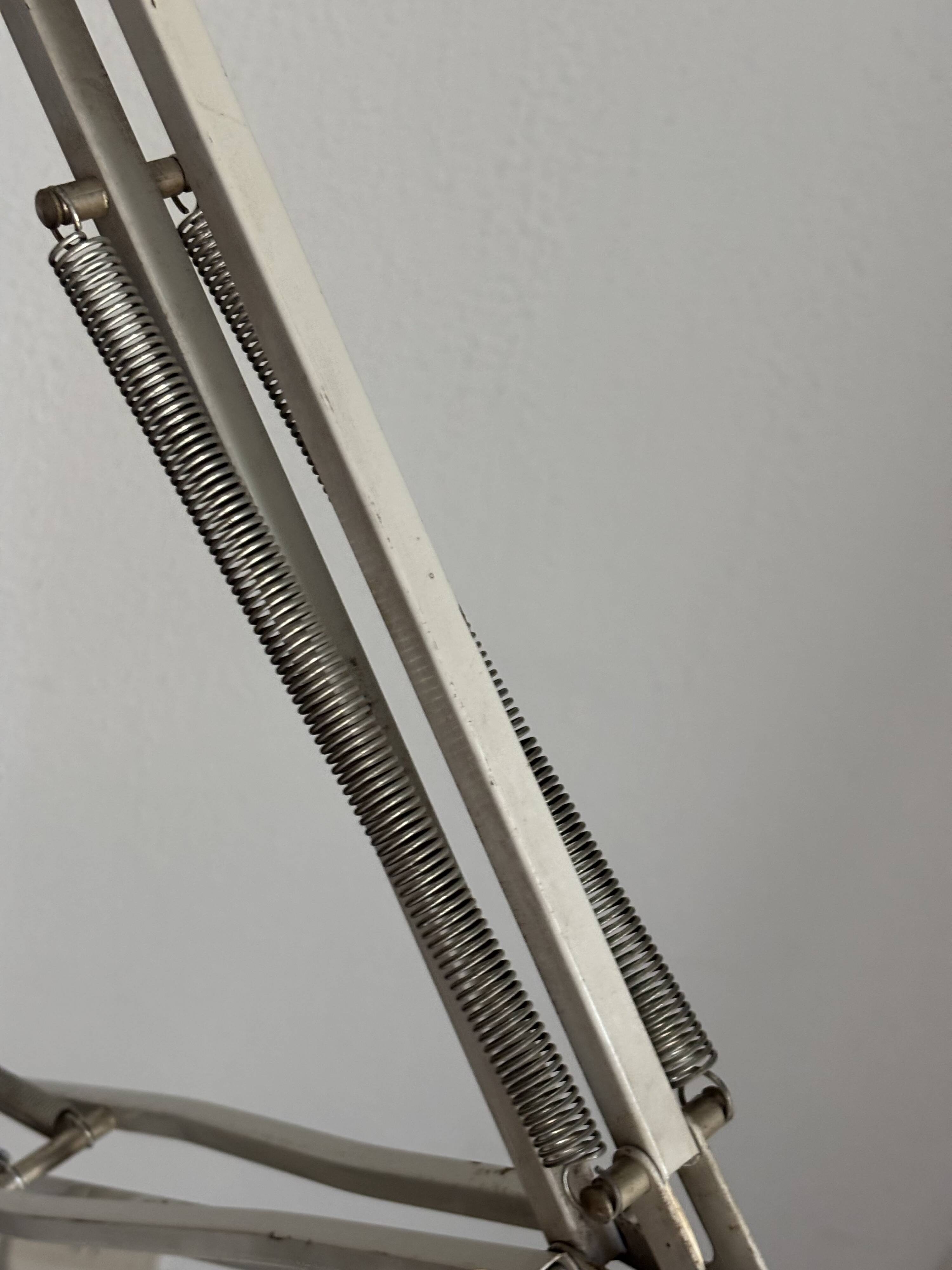 Lampe vintage 1970 d'architecte Ledu gris perle bureau - 80cm
