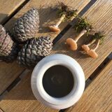 Beige sandstone mustard pot