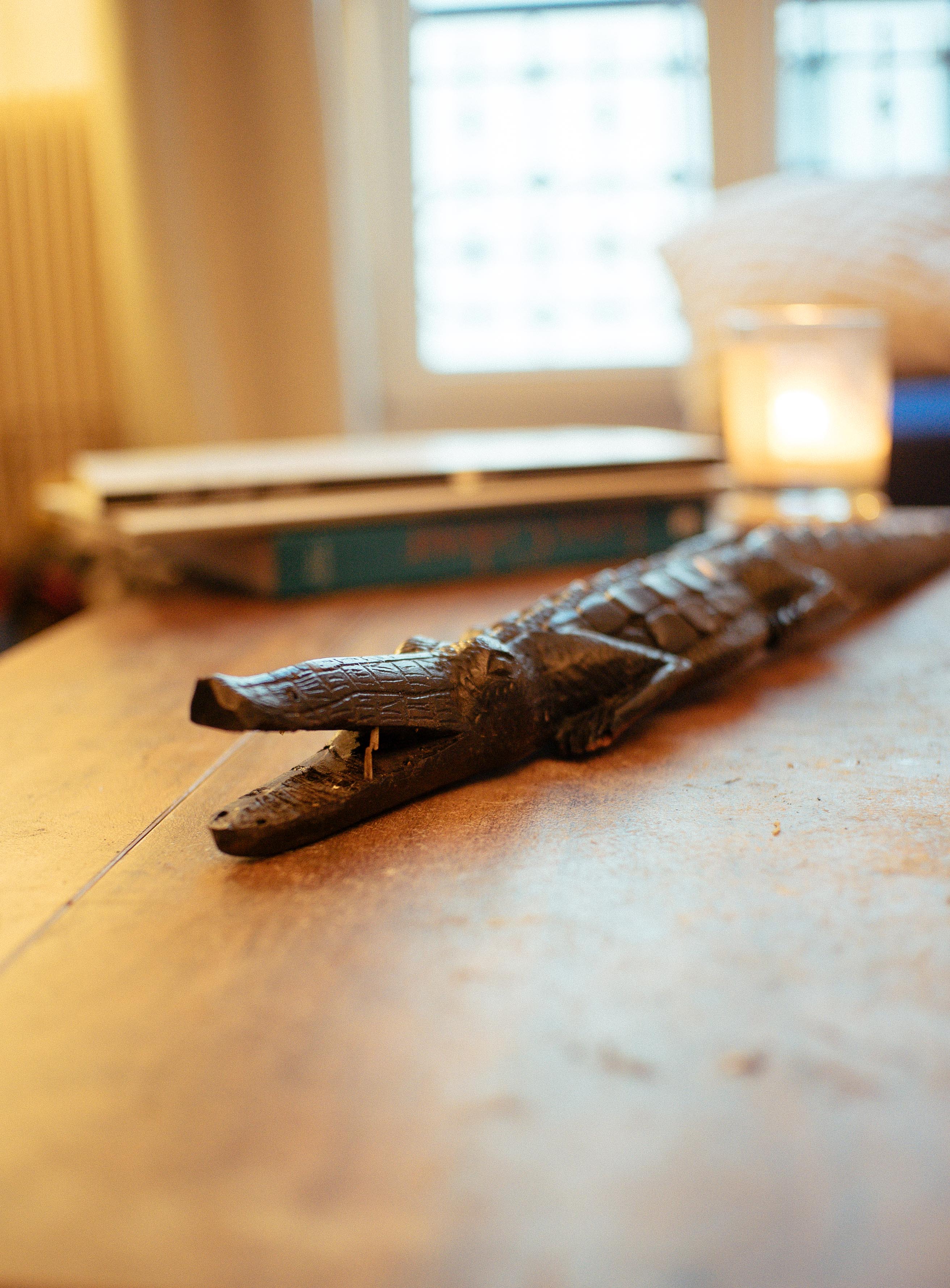 Crocodile sculpture in ebony early twentieth century