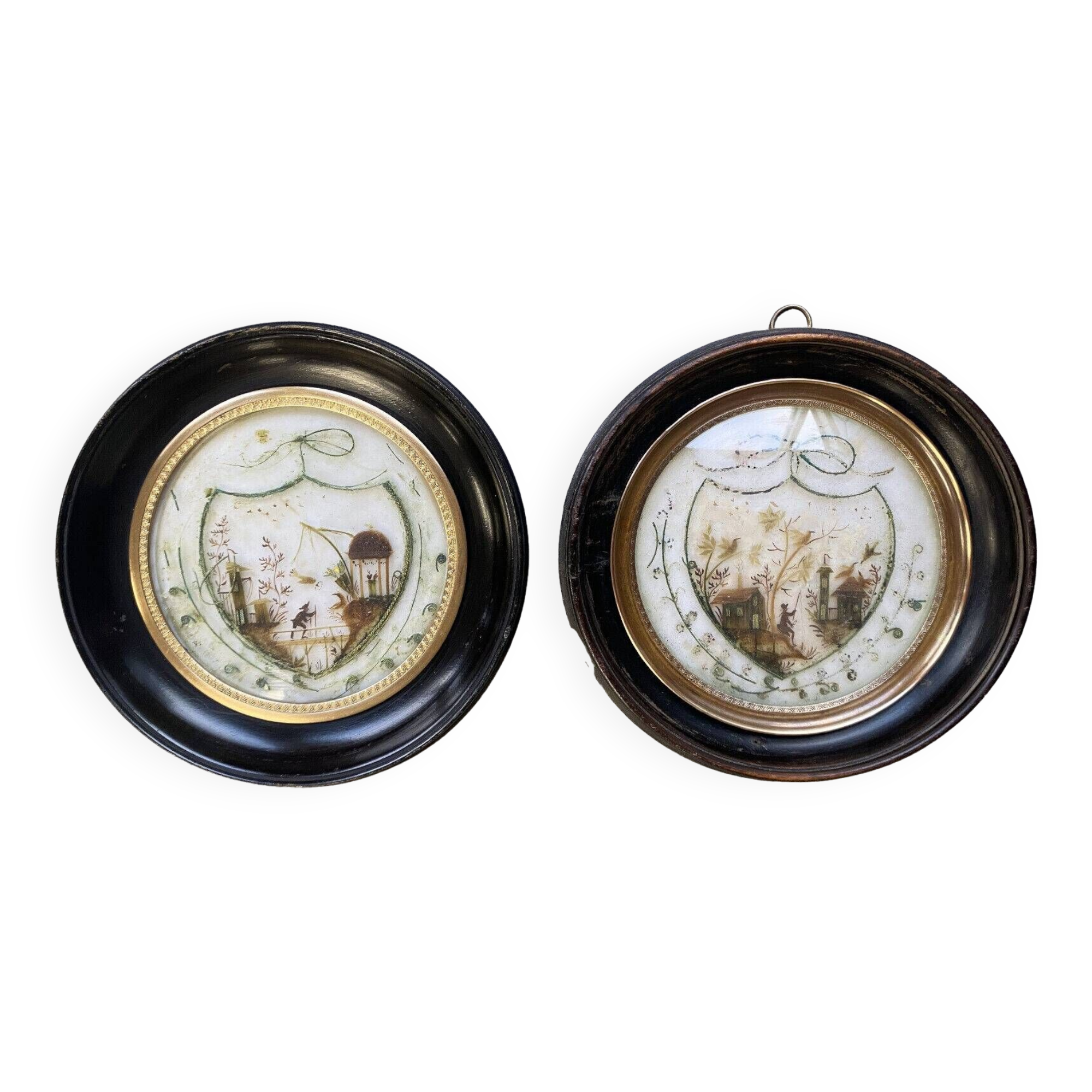 During miniature 19th century paintings Fisherman and Nap tomb. III