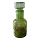 Vintage beautiful green thick honeycomb glass carafe bottle