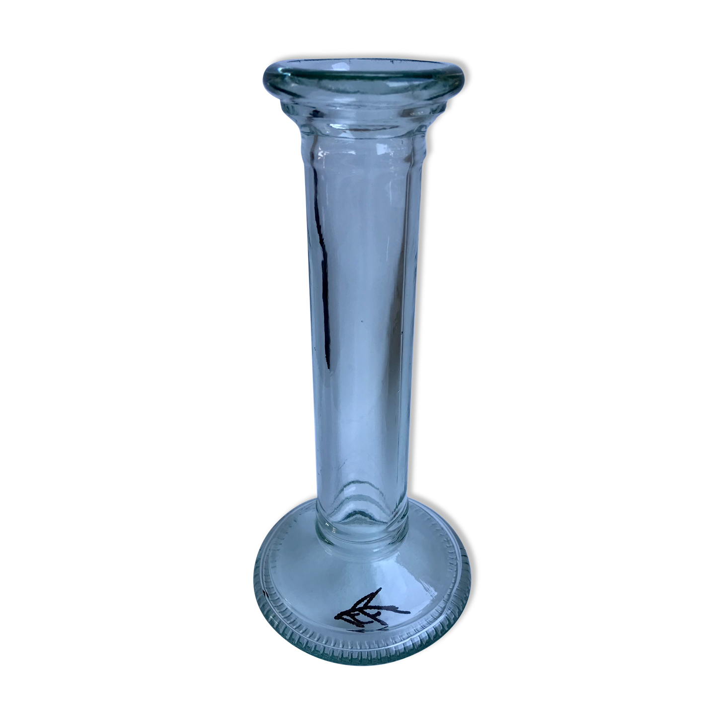 Candle holder design in bubbled glass made of vintage craftsmanship