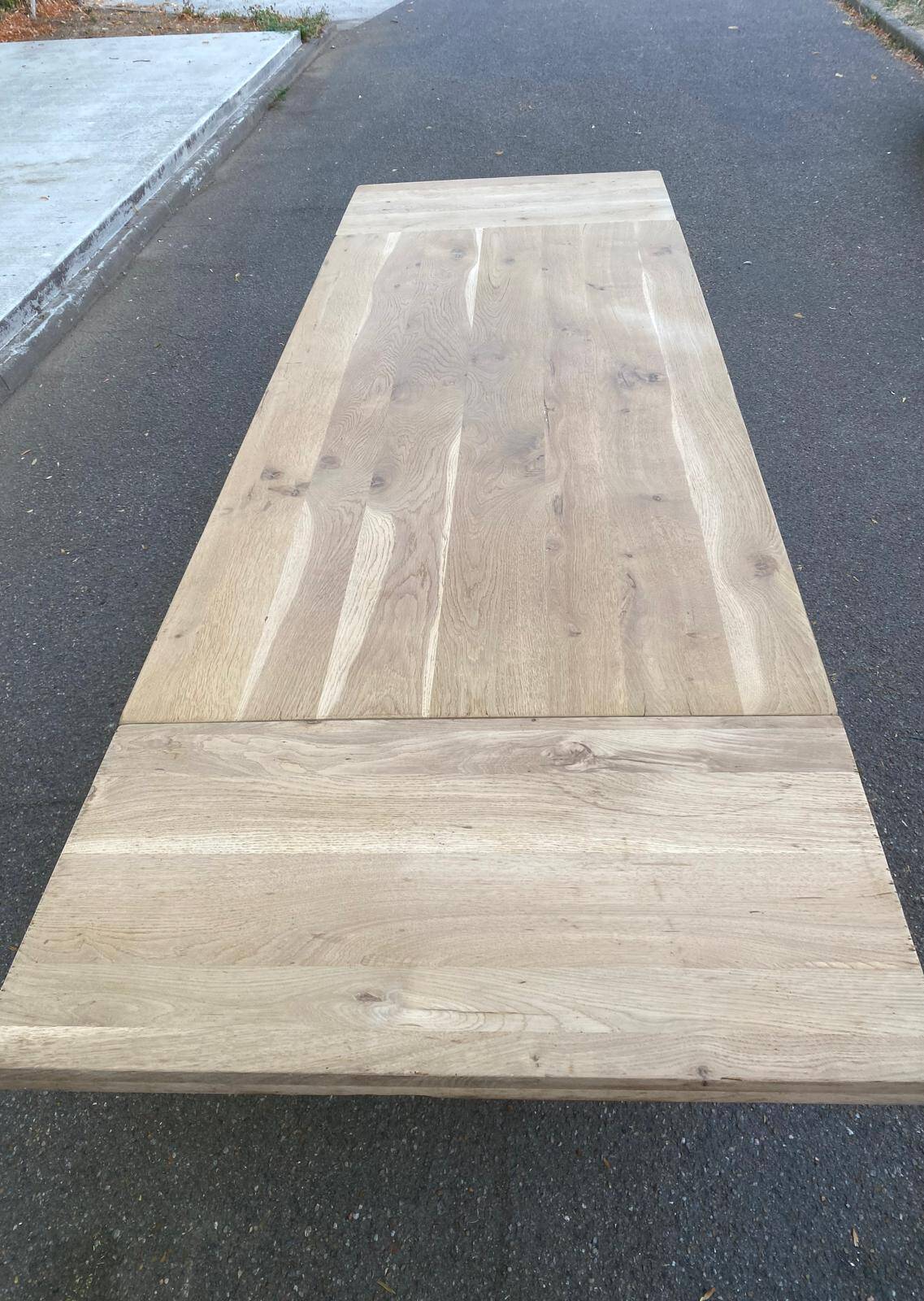 Farmhouse dining table extendable stripped in raw solid oak 180-270cm 1